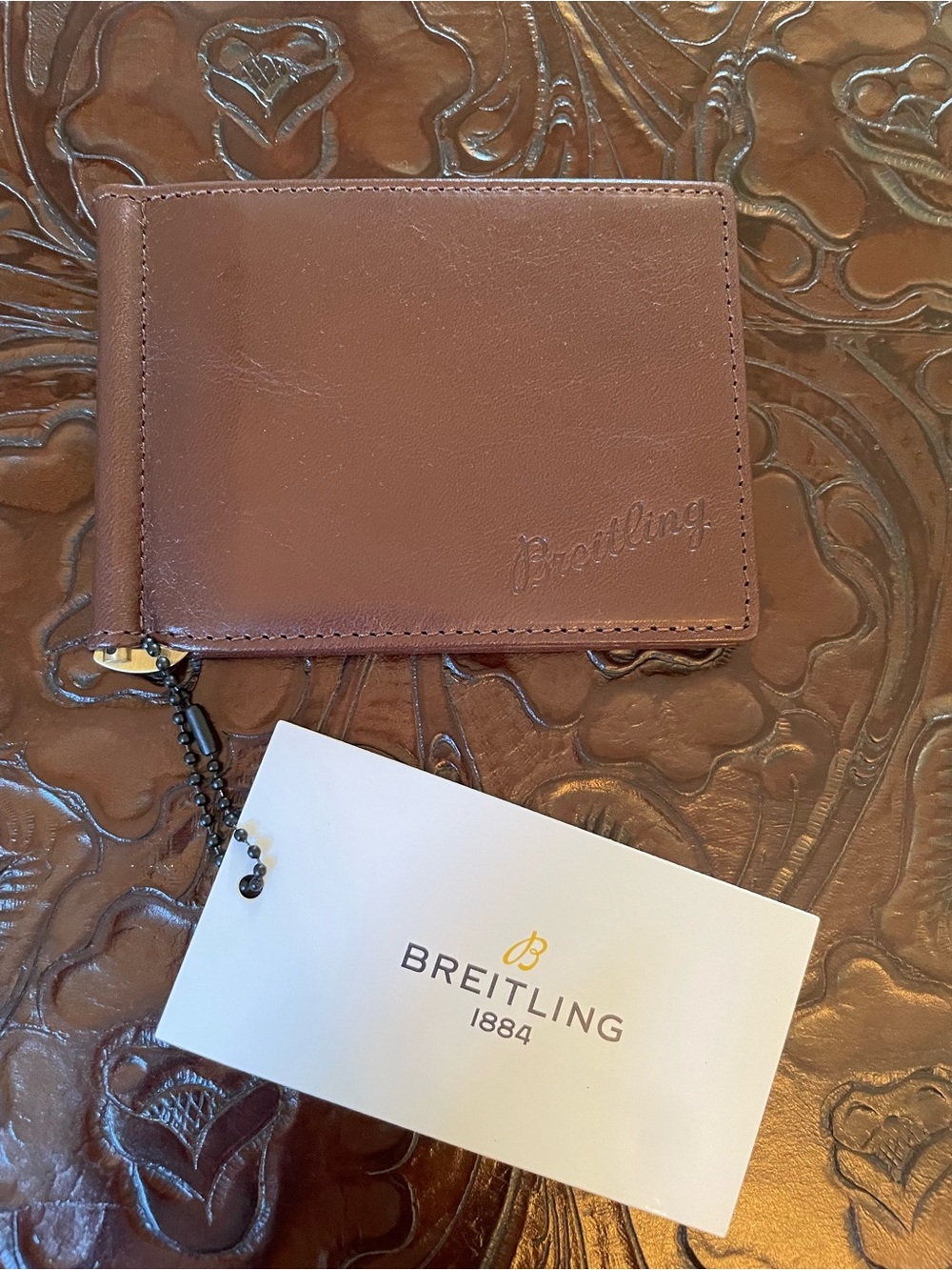 Breitling Brown Leather Bifold Wallet